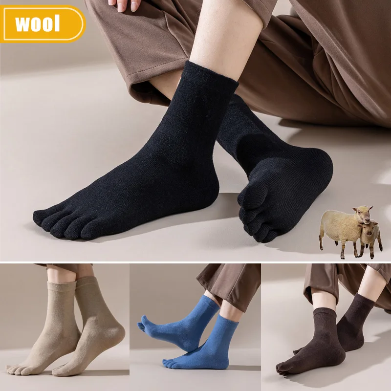 Thermal Sock Winter - Mans Wool Five Finger Socks Short
